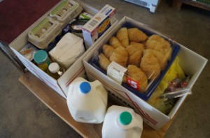 A box of food for a family in need.